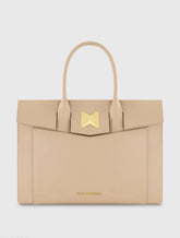 Large Leather Briefcase Bag With Gold Hardware