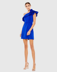 One Shoulder Ruffle Mini Dress