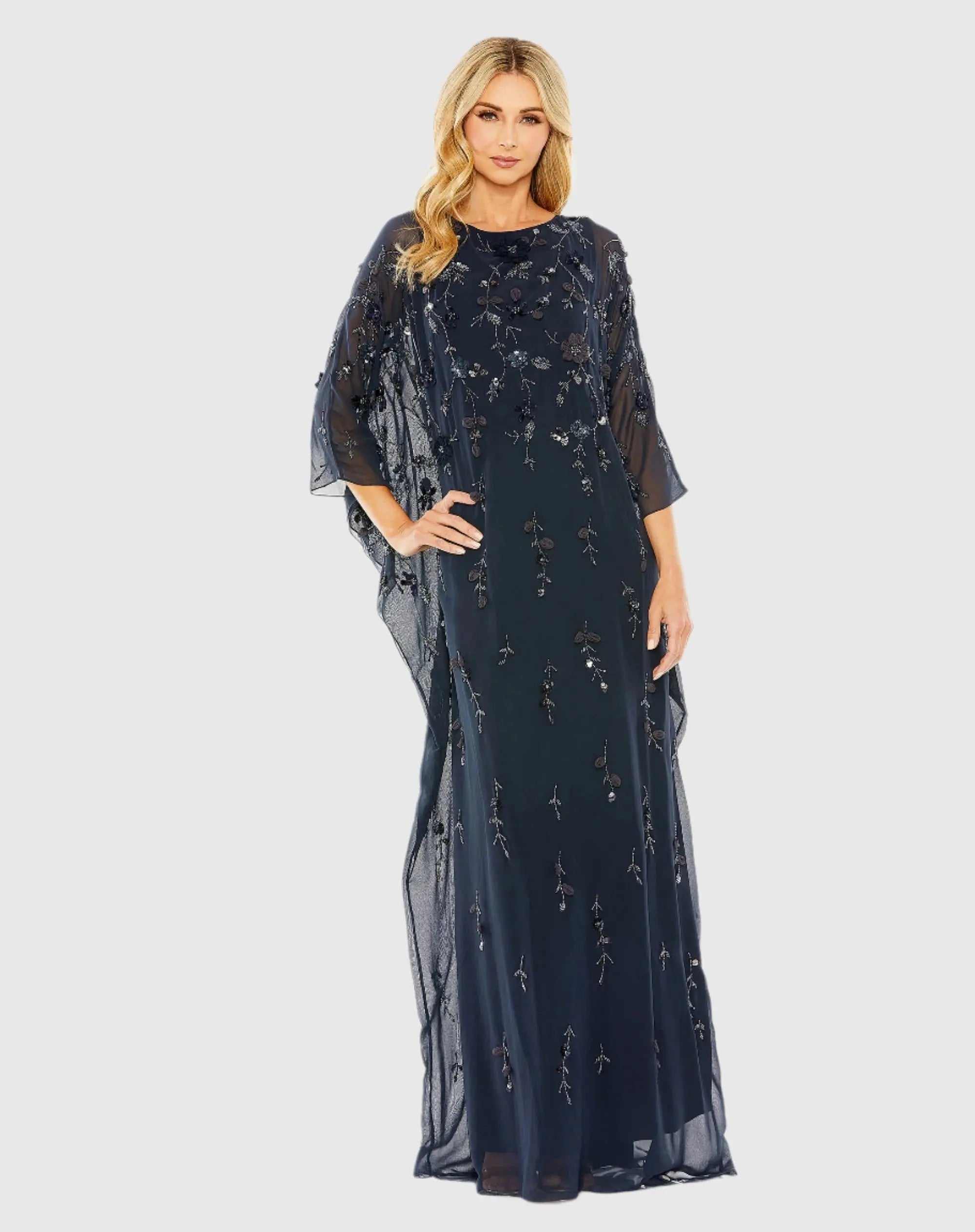 Floral Embellished Kaftan Gown